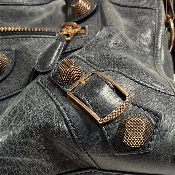 Balenciaga Dark Knight Lambskin Leather Giant 21 Rose Gold Motorcycle City Bag - Picture 4 of 15